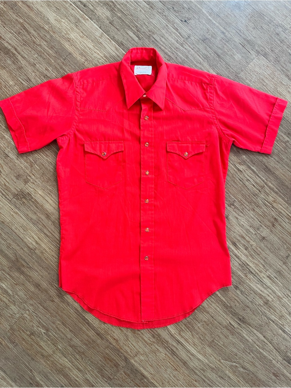 Vintage Wrangler Red Short Sleeve Button-Down Shirt